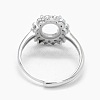 925 Sterling Silver Rhinestone Claw Finger Ring Components STER-E061-33P-4