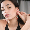 ANATTASOUL 3 Pairs 3 Colors Rhinestone Dangle Stud Earrings EJEW-AN0003-76-4
