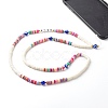 Acrylic Beads and Flat Round Eco-Friendly Handmade Polymer Clay Bead Mobile Straps HJEW-JM00551-2