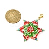 Christmas Snowflake Electroplate Glass Bead Woven Pendant Decorations HJEW-JM00952-3