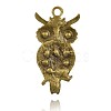 Nickel Free Antique Bronze Plated Alloy Rhinestone Owl Pendants RB-J129-01AB-NF-2