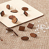 Coconut Brown Wood Stud Earring Findings EJEW-TA0010-06P-32