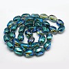 Full Rainbow Plated Crystal Glass Oval Beads Strands EGLA-F026-A06-2