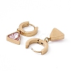 Cubic Zirconia Triangle Dangle Hoop Earrings EJEW-L282-07G-3