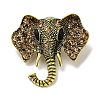 Vintage Elephant Alloy Rhinestone Brooches for Backpack Clothes JEWB-S028-06-1