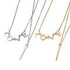 304 Stainless Steel Two-tiered Necklaces NJEW-H497-09-1