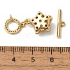 Brass Micro Pave Clear Cubic Zirconia Toggle Clasps KK-N254-81G-4