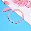 Natural Rose Quartz Bead Stretch Bracelets BJEW-K213-01-5