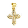 Rack Plating Brass Pave Cubic Zirconia Pendants KK-U029-02G-05-1