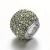 Antique Silver Plated Alloy Rhinestone European Beads CPDL-E036-E-3