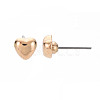 Heart Stud Earrings for Women EJEW-S213-02A-01G-RS-3