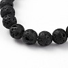 Unisex Natural Lava Rock Stretch Bracelets BJEW-JB04779-01-3