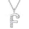 SHEGRACE Rhodium Plated 925 Sterling Silver Initial Pendant Necklaces JN902A-1