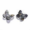 Two Tone Transparent Spray Painted Glass Charms X-GLAA-T016-22E-2