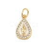 Brass Micro Pave Clear Cubic Zirconia Pendants KK-E111-31G-G-1