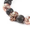 Natural Lava Rock Round Beads Essential Oil Anxiety Aromatherapy Bracelets X1-BJEW-JB06921-8