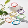 Heart Beads Stretch Bracelet for Girl Women BJEW-JB07183-3