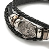 PU Imitation Leather Cord Triple Layer Multi-strand Bracelets BJEW-P329-04B-AS-2