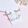 Clear Cubic Zirconia Leafy Branch with Imitation Pearl Dangle Stud Earrings JE1051A-3