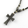 Non-Magnetic Synthetic Hematite Beaded Necklaces NJEW-R150-05-2