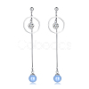 Eco-Friendly Brass Micro Pave Cubic Zirconia Dangle Stud Earring EJEW-EE0004-09P-01-1