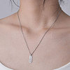 Non-Tarnish 201 Stainless Steel Word Luck Pendant Necklace NJEW-OY001-08-2