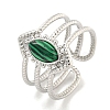 304 Stainless Steel Synthetic Malachite Cuff Rings G-Z056-03P-01-1