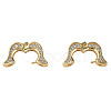 Brass Pave Clear Cubic Zirconia Twister Clasp KK-N233-231-4