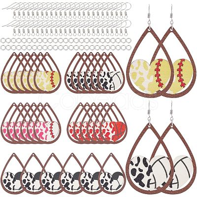 Olycraft DIY Sport Ball Theme Earring Making Kit DIY-OC0011-33-1