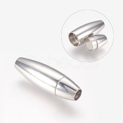 Tarnish Resistant Smooth 304 Stainless Steel Magnetic Clasps with Glue-in Ends MC087-1