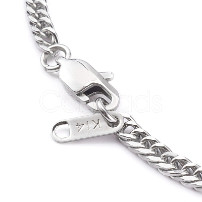 Non-Tarnish 304 Stainless Steel Diamond Cut Cuban Link Chain Necklaces NJEW-JN03368-02-1