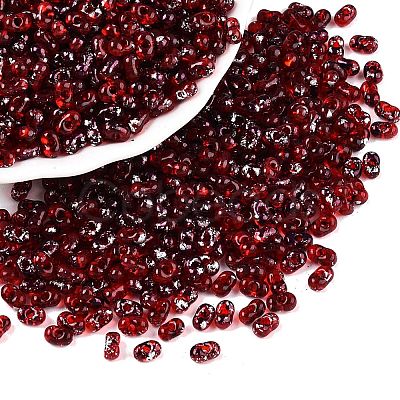 Picasso Spray Painted Glass Seed Beads SEED-T006-04-34-1