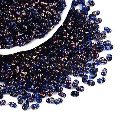 Picasso Spray Painted Glass Seed Beads SEED-T006-04-9-1