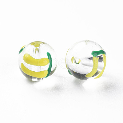 Transparent Glass Enamel Beads GLAA-N049-022-1