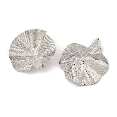 Lotus Leaf Iron Stud Earrings EJEW-L096-004P-1