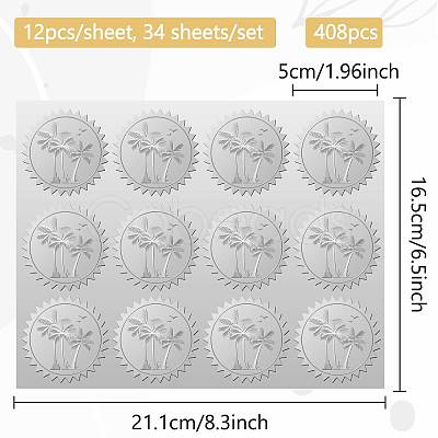 34 Sheets Custom Silver Foil Embossed PET Picture Sticker DIY-WH0528-009-1