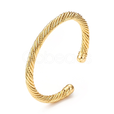 Rack Plating Brass Cuff Bangles BJEW-E071-08G-1