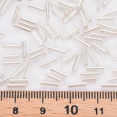 Plated Glass Bugle Beads SEED-S046-01B-21-1