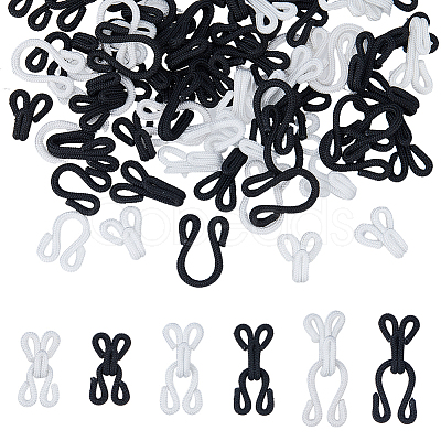 DICOSMETIC 72Pcs 6 Styles Polyester Garment Hook and Eye FIND-DC0005-57-1