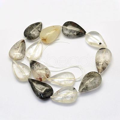 Natural Lodolite Quartz Beads Strands G-G695-15-1