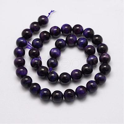 Natural Tiger Eye Bead Strands G-P230-08-D-8mm-1