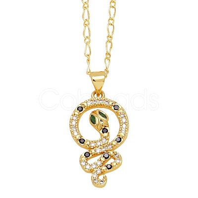 Brass Micro Pave Cubic Zirconia Pendant Necklaces for Women PW-WG59830-03-1