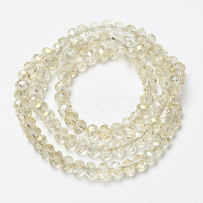 Electroplate Transparent Glass Beads Strands EGLA-A034-T2mm-H03-1