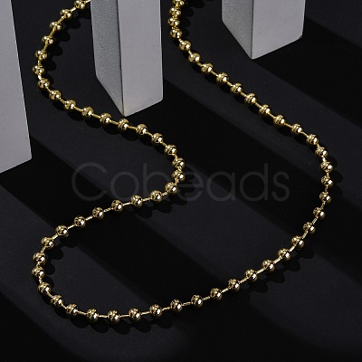 Rack Plating Brass Ball Chain Necklaces for Women NJEW-A035-04G-02-1