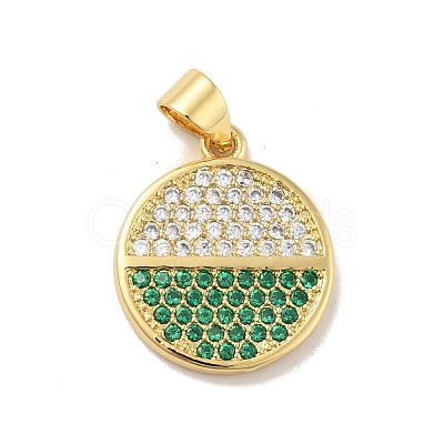 Brass Micro Pave Cubic Zirconia Pendants X-KK-B059-35G-F-1