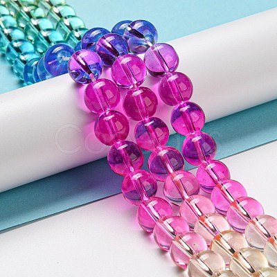 Dyed & Heated Synthetic Quartz Beads Strands G-P502-01C-04-1