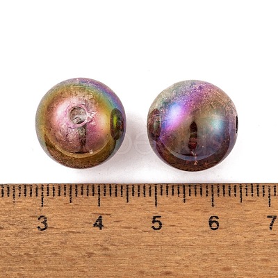 UV Plating Rainbow Iridescent Two Tone Acrylic Beads PACR-C009-04F-1