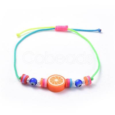 Adjustable Nylon Thread Kid Braided Beads Bracelets BJEW-JB04454-M-1