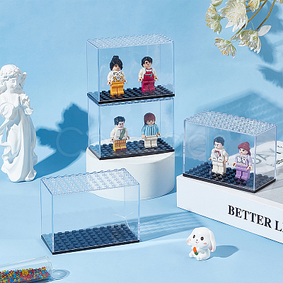 FINGERINSPIRE 4Pcs Transparent Plastic Minifigure Display Cases ODIS-FG0001-78-1