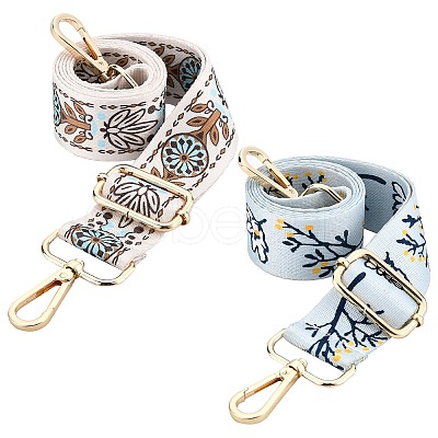 PandaHall Elite 2Pcs 2 Colors Polyester Adjustable Folk Custom Bag Strap FIND-PH0001-54-1